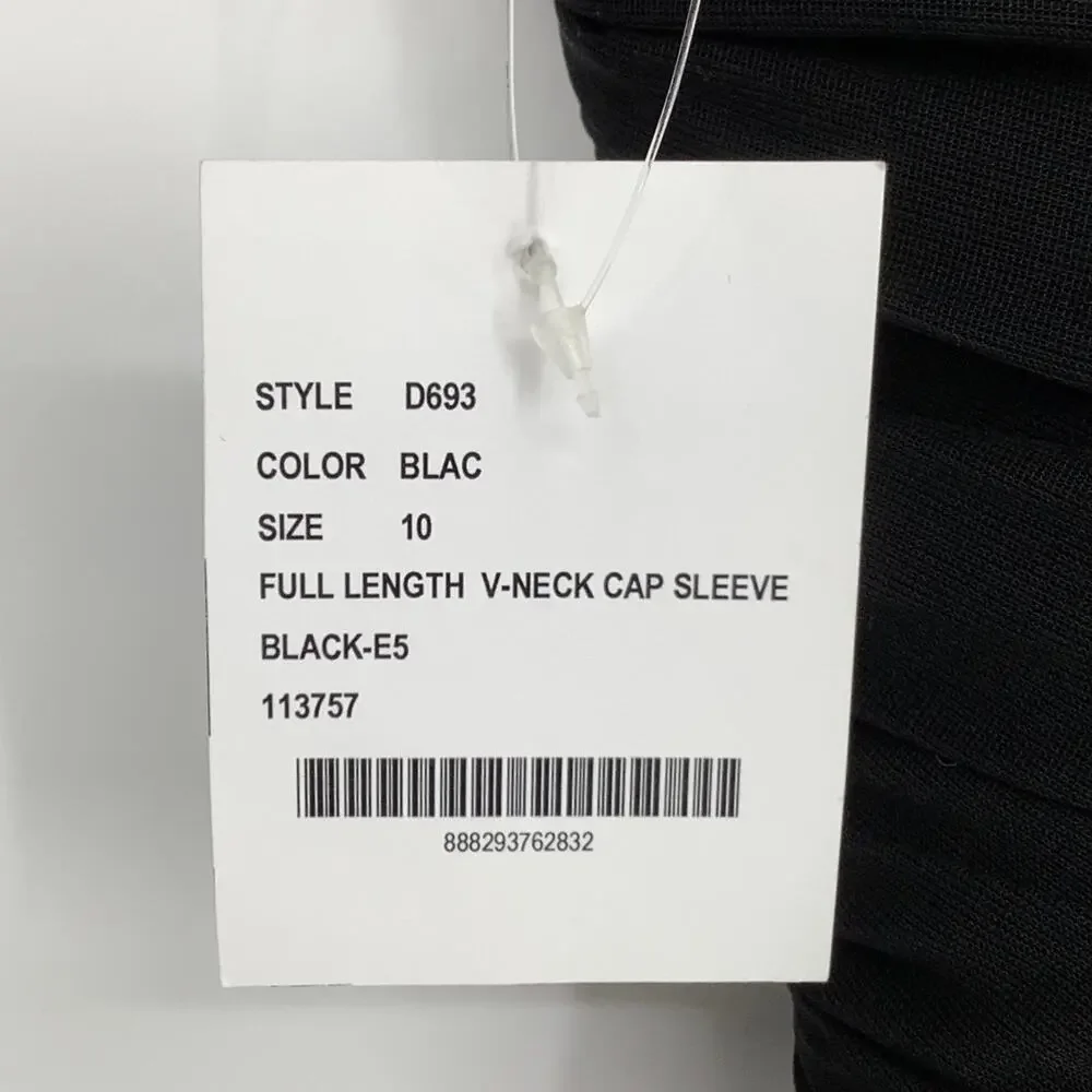 NEW! Alfred Sung Women's 10 Chiffon V-Neck Maxi Black Dress $231 msrp J2-11 - Picture 9 of 9